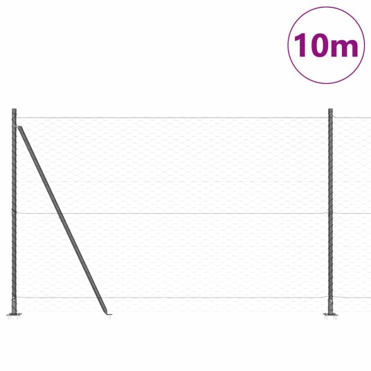 Gjerde med innlegg. Grå 1.5 x 10 m PVC belagt stål