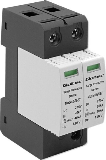 Qoltec Overspenningsvern 275V 2P 50kA 52587 Qoltec Overspenningsvern 275V 2P 50kA 52587