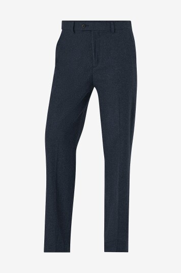 Lindbergh - Dressbukser Flannel Wool Blend Formal Pant - Blå Lindbergh - Dressbukser Flannel Wool Blend Formal Pant - Blå