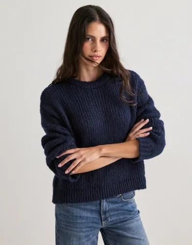 Pieces Blå Pcdorthea Ls Chunky Knit Noos Bc