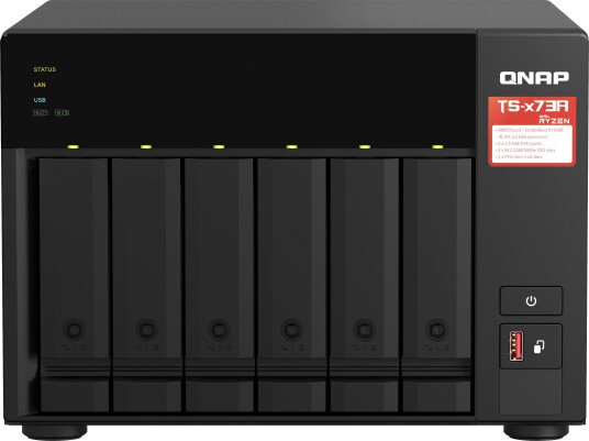 QNAP TS-673A NAS-server med 6 brønner og AMD Ryzen V1500B 2.2 GHz QNAP TS-673A NAS-server med 6 brønner og AMD Ryzen V1500B 2.2 GHz