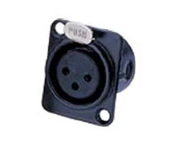 EA xlr plugg 3 pins chassi   hunn sort D type
