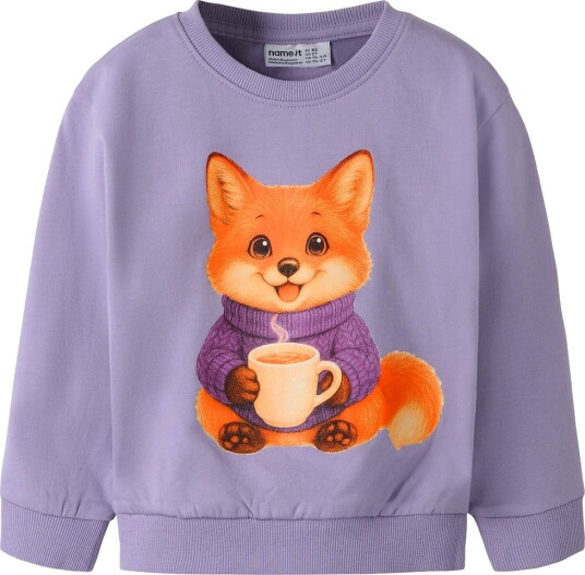 Name It Collegegenser NmfVotea Arvestykke Lilac/Fox Name It 2 år (92) Collegegenser Lilla Oransje