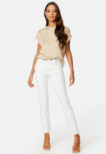 VILA Ellette S/S Satin Top Cement 34 VILA Ellette S/S Satin Top Cement 34