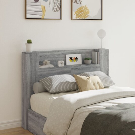 Hodegavl skap med LED grå sonoma 140x16,5x103,5 cm 8721012465657