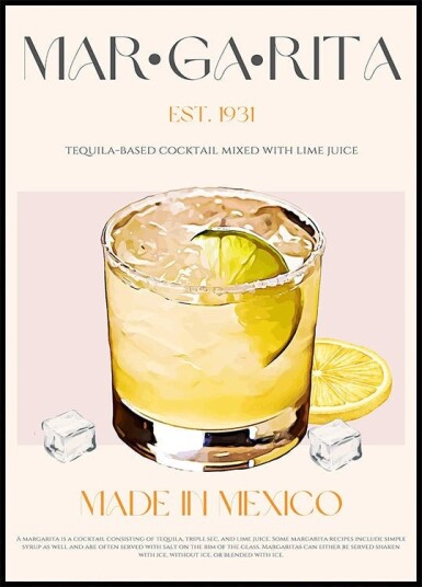Margarita Print Cocktail Plakat Plakat / 40x50cm