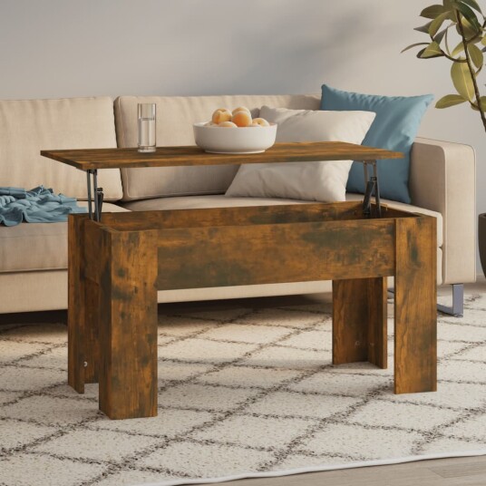 Salongbord røkt eik 101x49x52 cm konstruert tre