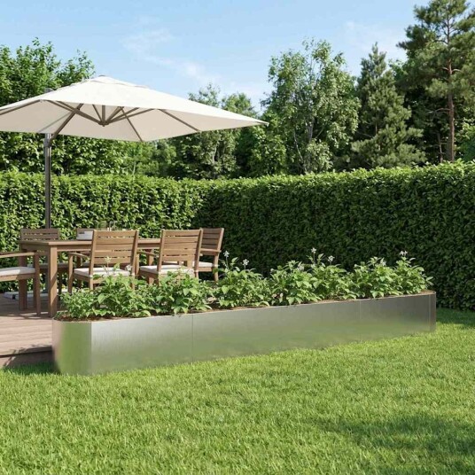 vidaXL Hevet Hagebed Rustfritt stål 360 x 40 x 40 cm
