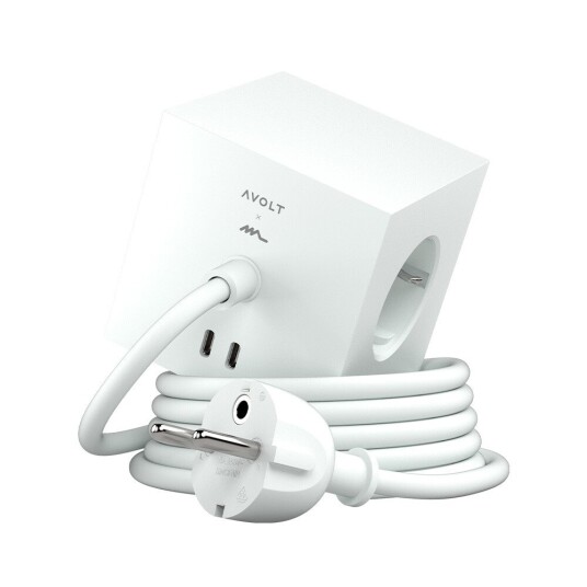 Avolt Square 1 w/30W Dual USB-C & Magnetic Base 3m ML Edition Hvit Lampemesteren