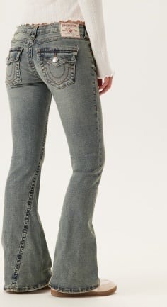 True Religion Joey Low Rise Flare Flap Medium Vintage 30