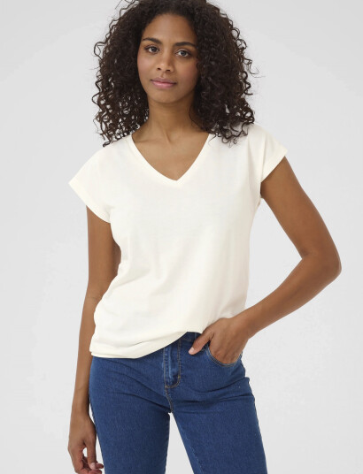 Kaffe Kalise T-Shirt - White - S Kaffe Kalise T-Shirt - White - S