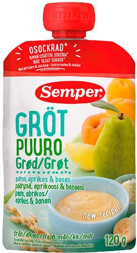 Semper Fruktgrøt med pære, aprikos og banan fra 6 mnd. - 120 g
