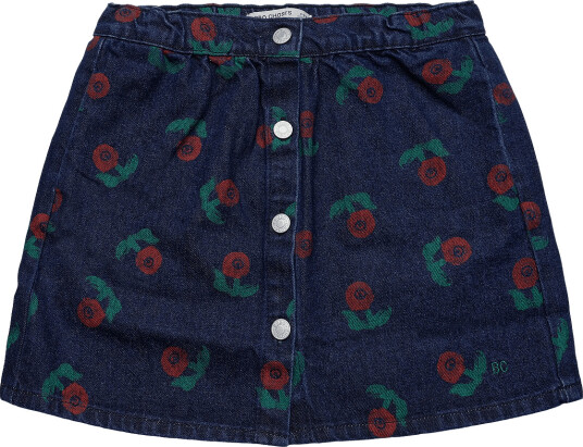 Bobo Choses Stamp Bloom All Over Denim Skirt Navy 122