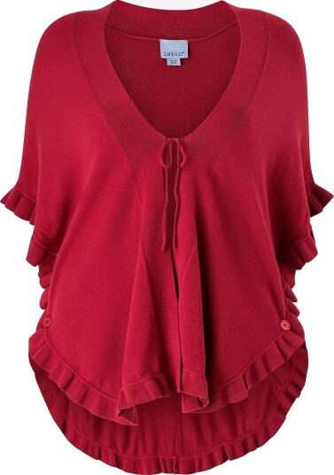 Zhenzi Poncho Zh kogle 1096 Rød