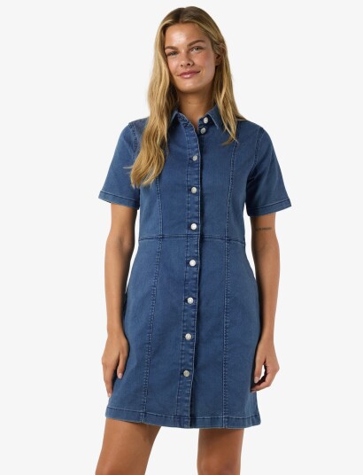NOISY MAY Nmnisa S/S Slim Denim Dress Vi534Mb Noos - Blue - M