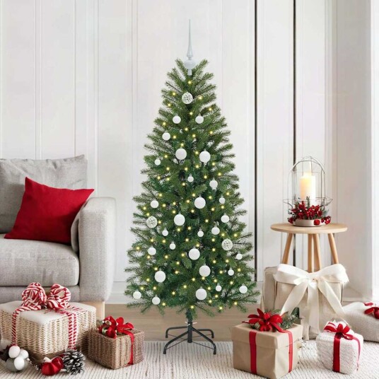  Kunstig juletre med 150 LED med stativ grønn 150 cm PE og PVC