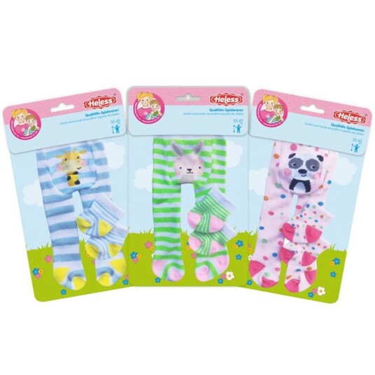 Heless Dukkeklær 28-35 cm "Morsomme dyr" Strømpebukse og sokker assortert