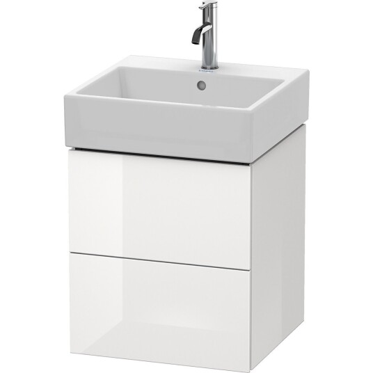 Duravit L-Cube Servantskap m/2 skuffer 484x544x459 mm Hvit Høyglans Lakk