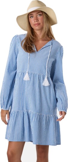 Seaside Marina Seersucker Tunic Dress W Seaside Marina Seersucker Tunic Dress W