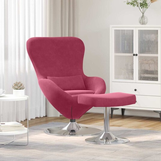 Eggstol 2 pcs Vinrød 63 x 73 x 90 cm Fløyel