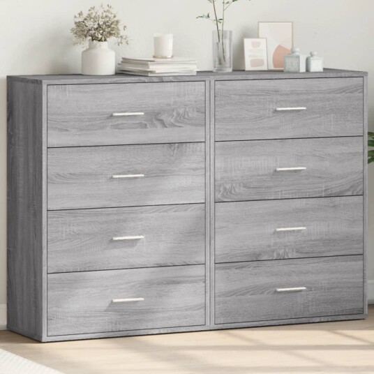 Skjenker 2 stk grå sonoma 60x31x84 cm konstruert tre 8721102594687