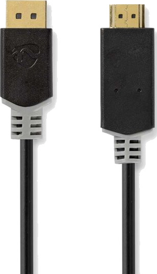 Nedis 1m DisplayPort til HDMI Kabel 4K 30Hz Antrasitt Gullbelagt