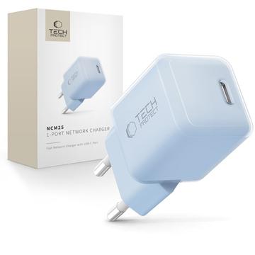 Tech Protect NCM25 25W USB C lader   Power Delivery   Babyblå