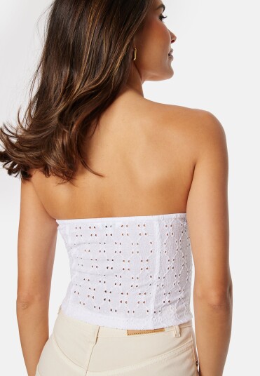 BUBBLEROOM Broderie Anglaise Bustier Top White L
