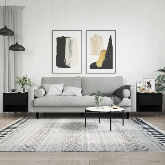  Salongbord 2 stk svart 50x46x50 cm konstruert tre 8721012112223
