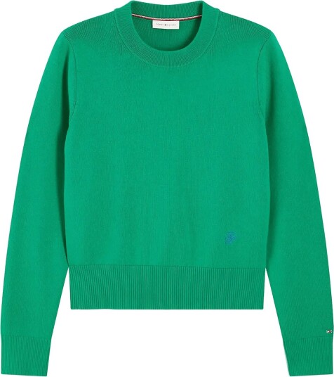Tommy Hilfiger Co Full Needle C Nk Swt Green M