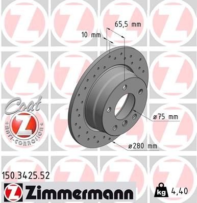 Bremseskive ZIMMERMANN 150.3425.52