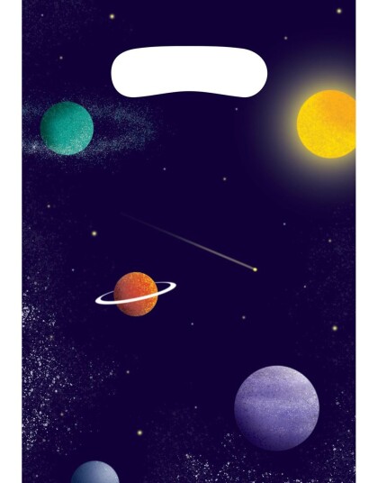 Amscan 8 stk Papir Godteposer Space Party 9914672