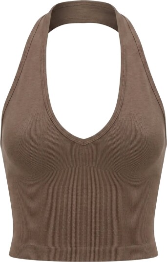 Drop of Mindfulness Seamless Delight Halterneck Top   HAZEL MELANGE   L