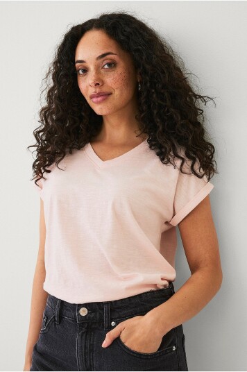 Ellos Collection - Topp med v-hals - Rosa