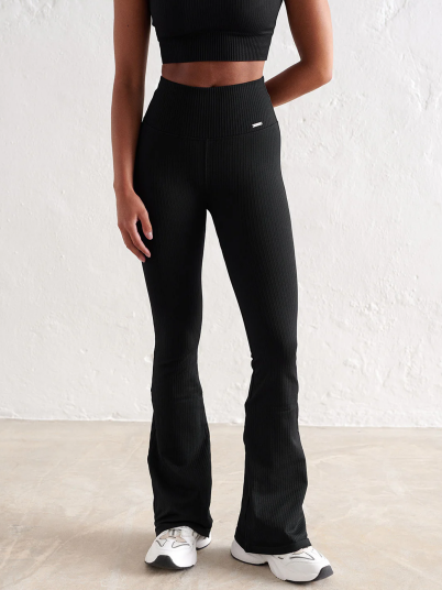 Aim'n Ribbed Seamless Flare Petite Tights Sort S