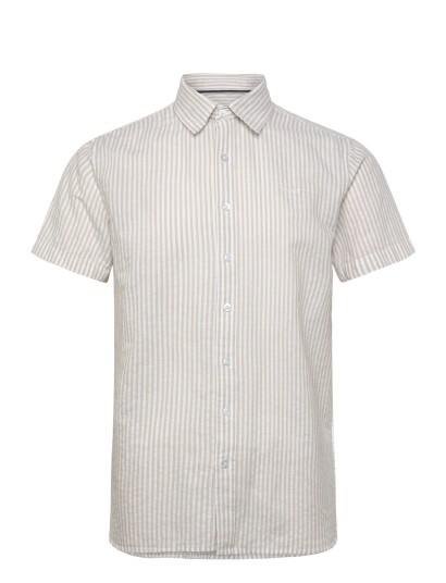 Sebago Ss Striped Linen Blend Shirt   Beige   M