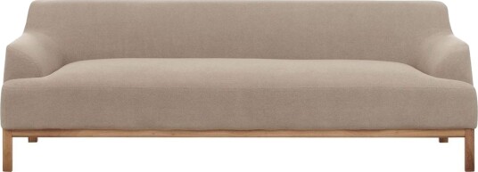 3 sitssoffa Beliani Sosjo Beige ljust trä Taupe