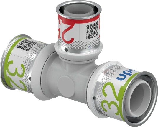 Uponor S-Press PPSU T-rør reduksjon 32-25-32mm - Kompositt