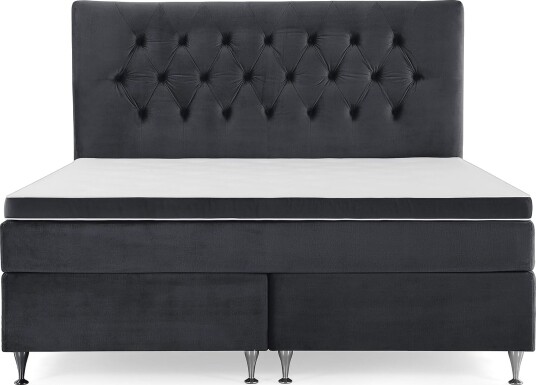 Royal Velvet Komplett Sengepakke 180x200 cm Svart Fløyel/Lave Sølvben