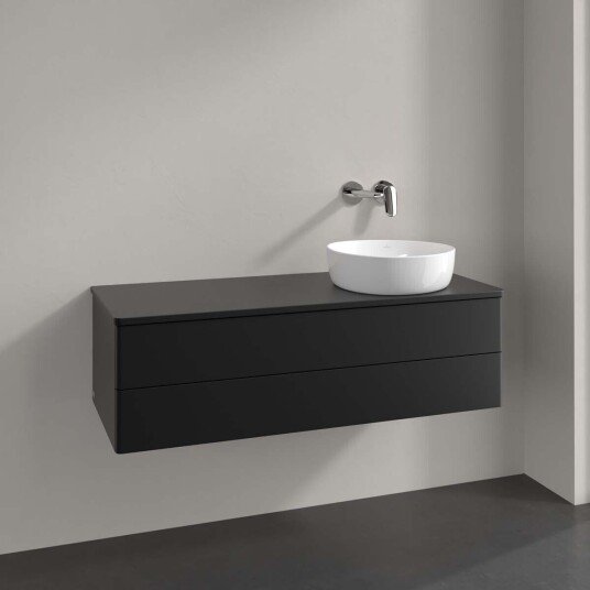 Villeroy & Boch Antao Servantskap med 2 skuffer 120x50x36 cm u/lys Sort Matt Villeroy & Boch Antao Servantskap med 2 skuffer 120x50x36 cm u/lys Sort Matt