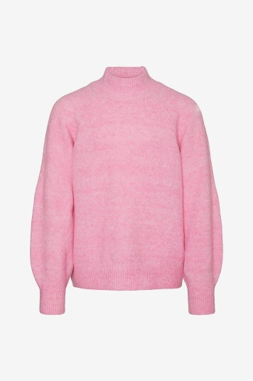 Vero Moda Girl Genser vmLeaf LS High Neck Pullover Girl Rosa