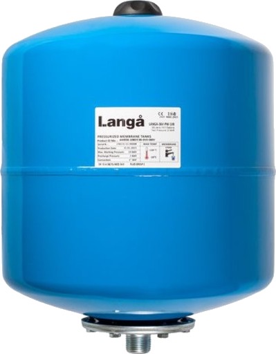 Langå trykkekspansjonstank 36L, Ø350x440 mm, kaldt/varmt vann