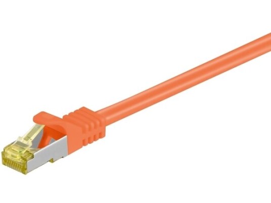Goobay Rj45 Patchkabel Cat 6A S/Ftp (Pimf) 500 Mhz Med Cat 7 Råkabler Oransje - Kabellengde 30 M