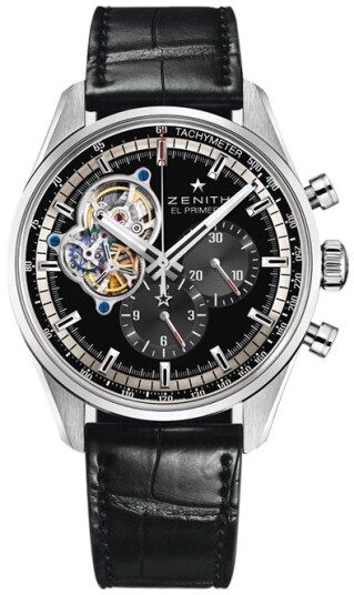 Zenith Herreklokke 03.2040.4061 21.C496 El Primero Sort/Lær Ø42 mm
