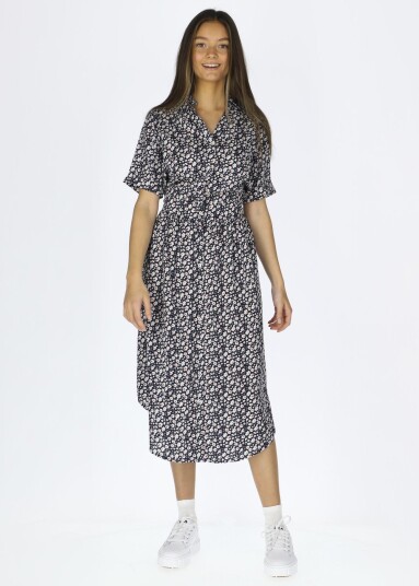 Seaside Sankt Claud Long Dress W Navy Flower 40 Bestselger