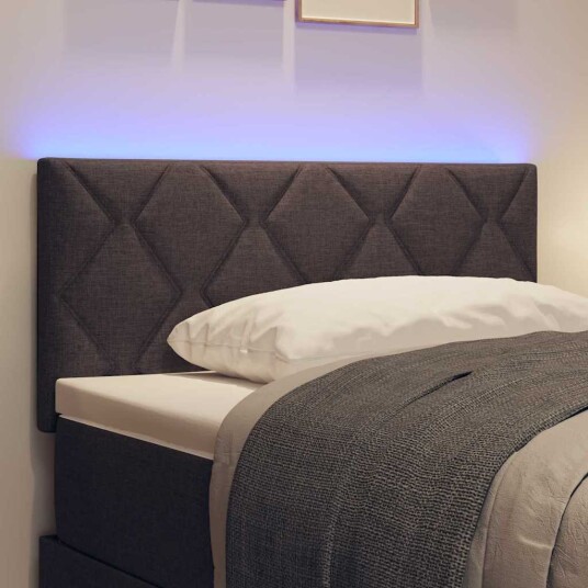 LED Hodegavl Diamantblokk Mørk Brun 90 cm Stoff