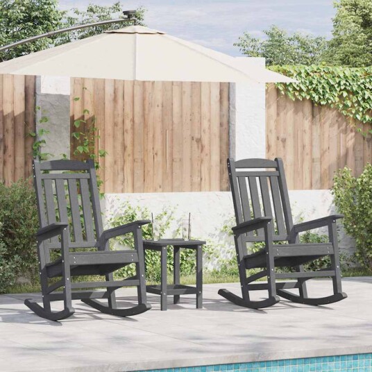 hagemøbel gyngestoler 2 stk lysegrå 70x92x107.5 cm HDPE