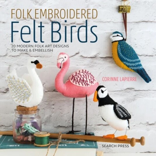 Folk Embroidered Felt Birds Av Corinne Lapierre