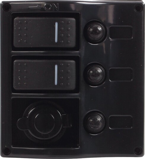 Bryterpanel med aut.sikring 12V uttak sort Bryterpanel med aut.sikring 12V uttak sort