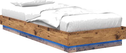 Sengestativ med LED Gammelt tre 80 x 200 cm Konstruert tre Sengestativ med LED Gammelt tre 80 x 200 cm Konstruert tre
